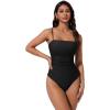 image:imageSUUKSESS Women Sexy One Piece Swimsuit Tummy Control Square Neck Bathing Suit154 Black
