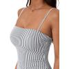 image:imageSUUKSESS Women Sexy One Piece Swimsuit Tummy Control Square Neck Bathing Suit154 Black Striped