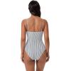 image:imageSUUKSESS Women Sexy One Piece Swimsuit Tummy Control Square Neck Bathing Suit154 Black Striped