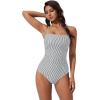 image:imageSUUKSESS Women Sexy One Piece Swimsuit Tummy Control Square Neck Bathing Suit154 Black Striped