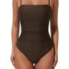 image:imageSUUKSESS Women Sexy One Piece Swimsuit Tummy Control Square Neck Bathing Suit154 Dark Brown