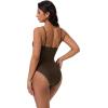 image:imageSUUKSESS Women Sexy One Piece Swimsuit Tummy Control Square Neck Bathing Suit154 Dark Brown