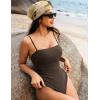 image:imageSUUKSESS Women Sexy One Piece Swimsuit Tummy Control Square Neck Bathing Suit154 Dark Brown