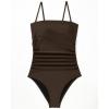 image:imageSUUKSESS Women Sexy One Piece Swimsuit Tummy Control Square Neck Bathing Suit154 Dark Brown