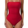 image:imageSUUKSESS Women Sexy One Piece Swimsuit Tummy Control Square Neck Bathing Suit154 Red