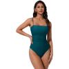 image:imageSUUKSESS Women Sexy One Piece Swimsuit Tummy Control Square Neck Bathing Suit154 Upgrade Peacock Blue