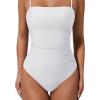 image:imageSUUKSESS Women Sexy One Piece Swimsuit Tummy Control Square Neck Bathing Suit154 White