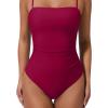 image:imageSUUKSESS Women Sexy One Piece Swimsuit Tummy Control Square Neck Bathing Suit154 Wine Red