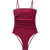 image:imageSUUKSESS Women Sexy One Piece Swimsuit Tummy Control Square Neck Bathing Suit154 Wine Red