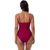 image:imageSUUKSESS Women Sexy One Piece Swimsuit Tummy Control Square Neck Bathing Suit154 Wine Red