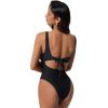 image:imageSUUKSESS Women Sexy One Piece Tummy Control Swimsuit Cutout Backless Bathing SuitBlack