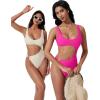 image:imageSUUKSESS Women Sexy One Piece Tummy Control Swimsuit Cutout Backless Bathing SuitPink