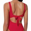 image:imageSUUKSESS Women Sexy One Piece Tummy Control Swimsuit Cutout Backless Bathing SuitRed