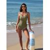 image:imageSUUKSESS Women Sexy One Piece Tummy Control Swimsuit Shell Stitched Bathing SuitArmy Green
