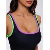 image:imageSUUKSESS Women Sexy One Piece Tummy Control Swimsuit Shell Stitched Bathing SuitBlack