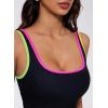 image:imageSUUKSESS Women Sexy One Piece Tummy Control Swimsuit Shell Stitched Bathing SuitBlack Solid