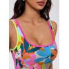 image:imageSUUKSESS Women Sexy One Piece Tummy Control Swimsuit Shell Stitched Bathing SuitNeon Floral