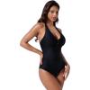image:imageSUUKSESS Women Sexy Tummy Control One Piece Swimsuits Halter UWire Bathing SuitBlack
