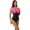 image:imageSUUKSESS Women Sexy Tummy Control One Piece Swimsuits Halter UWire Bathing SuitHot Pink Black