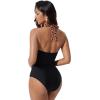 image:imageSUUKSESS Women Sexy Tummy Control One Piece Swimsuits Halter UWire Bathing SuitLeopard Black