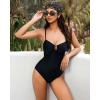 image:imageSUUKSESS Women Tummy Control One Piece Swimsuit Slimming Cut Out Bathing Suit163 Black