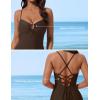 image:imageSUUKSESS Women Tummy Control One Piece Swimsuit Slimming Cut Out Bathing Suit163 Brown