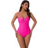image:imageSUUKSESS Women Tummy Control One Piece Swimsuit Slimming Cut Out Bathing Suit163 Hot Pink