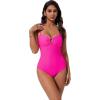 image:imageSUUKSESS Women Tummy Control One Piece Swimsuit Slimming Cut Out Bathing Suit163 Hot Pink