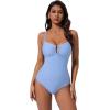 image:imageSUUKSESS Women Tummy Control One Piece Swimsuit Slimming Cut Out Bathing Suit163 Sky Blue