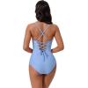 image:imageSUUKSESS Women Tummy Control One Piece Swimsuit Slimming Cut Out Bathing Suit163 Sky Blue
