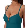 image:imageSUUKSESS Women Tummy Control One Piece Swimsuit Slimming Cut Out Bathing Suit163 Upgrade Peacock Blue