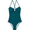 image:imageSUUKSESS Women Tummy Control One Piece Swimsuit Slimming Cut Out Bathing Suit163 Upgrade Peacock Blue