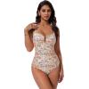 image:imageSUUKSESS Women Tummy Control One Piece Swimsuit Slimming Cut Out Bathing Suit163 Yellow Floral