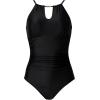 image:imageSUUKSESS Womens One Piece Swimsuits High Neck Tummy Control Retro Bathing SuitBlack