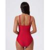 image:imageSUUKSESS Womens One Piece Swimsuits High Neck Tummy Control Retro Bathing SuitRed
