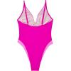 image:imageSUUKSESS Womens Tummy Control Bathing Suit V Neck Open Back One Piece SwimsuitsPink Colorblock