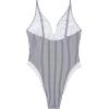 image:imageSUUKSESS Womens Tummy Control Bathing Suit V Neck Open Back One Piece SwimsuitsWhite Black Striped