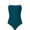 image:imageSUUKSESS Women One Piece Tummy Control Swimsuit Sexy Color Block Bathing SuitPeacock Blue White