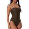 image:imageSUUKSESS Women Sexy One Piece Swimsuit Tummy Control Square Neck Bathing Suit154 Dark Brown