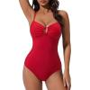 image:imageSUUKSESS Women Tummy Control One Piece Swimsuit Slimming Cut Out Bathing Suit163 Red