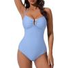image:imageSUUKSESS Women Tummy Control One Piece Swimsuit Slimming Cut Out Bathing Suit163 Sky Blue