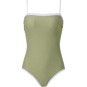 image:imageSUUKSESS Women One Piece Tummy Control Swimsuit Sexy Color Block Bathing SuitArmy Green