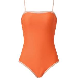 image:imageSUUKSESS Women One Piece Tummy Control Swimsuit Sexy Color Block Bathing SuitOrange