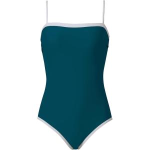 image:imageSUUKSESS Women One Piece Tummy Control Swimsuit Sexy Color Block Bathing SuitPeacock Blue White