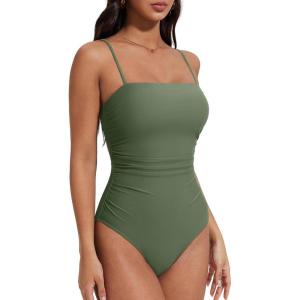 image:imageSUUKSESS Women Sexy One Piece Swimsuit Tummy Control Square Neck Bathing Suit154 Army Green