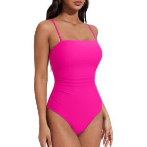 image:imageSUUKSESS Women Sexy One Piece Swimsuit Tummy Control Square Neck Bathing Suit154 Hot Pink