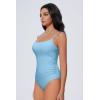 image:imageSUUKSESS Women One Piece Tummy Control Swimsuit Crisscross Backless Bathing SuitBaby Blue