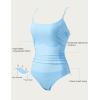 image:imageSUUKSESS Women One Piece Tummy Control Swimsuit Crisscross Backless Bathing SuitBaby Blue