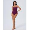 image:imageSUUKSESS Women One Piece Tummy Control Swimsuit Crisscross Backless Bathing SuitDeep Purple