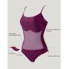 image:imageSUUKSESS Women One Piece Tummy Control Swimsuit Crisscross Backless Bathing SuitDeep Purple
